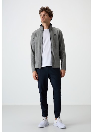 Tommy Life Bruce Gri - Lacivert Dik Yaka Erkek Eşofman Takım - 85200 Gri - Lacivert