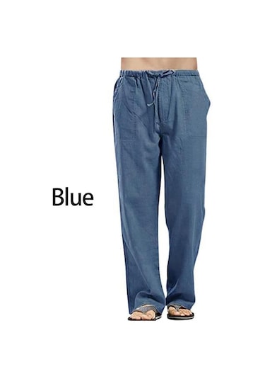 Erkek Nature Pamuk Keten Pantolon Yaz Pantolon 5xl Rahat Erkek Düz Elastik Bel Düz Bol Pantolon Mavi Erkek Nature Pamuk Keten Pantolon Yaz Pantolon 5xl Rahat Erkek Düz Elastik Bel Düz Bol Pantolon Mavi