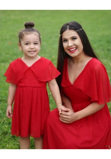 Moda Labio - Melek Anne Kız Elbise Kırmızı