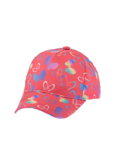 Kitti Çocuk Kız Şapka Kelebek Pembe Pembe Çok Renkli