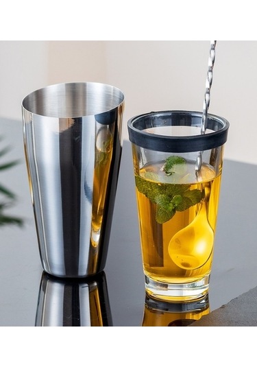 Maoyaya Lichen Camlı Paslanmaz Çelik Boston Mikser Seti, Cam Bar Mikseri