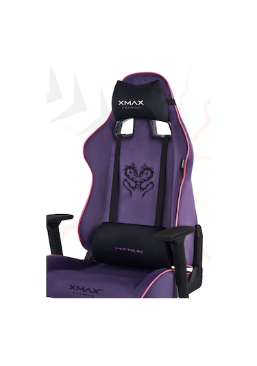 Rio Plus Balerion Terletmez Kadife Kumaş Mor Gaming Oyuncu Koltuğu -3 Mor