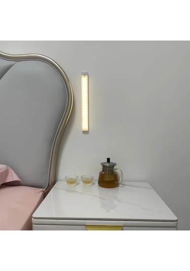 Dashanshop 3'lü Hareket Sensörlü Led Dolap Lambası Seti - Sıcak Beyaz Işık, Manyetik Usb Şarjlı Sıcak Işık