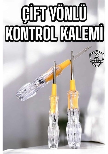 Çift Taraflı Elektrik Kontrol Kalemi Şeffaf Tornavida 40300836
