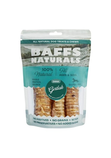 Baffs Naturals Kurutulmuş Dana Gırtlak Köpek Ödülü 100 Gr