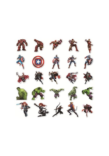 Araba Telefonu Dekorasyonu İçin 104 Adet Süper Kahraman Çizgi Film Su Geçirmez Çıkartma Çok Renkli