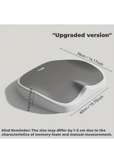 Honeybeeshop Siyah Ofis Koltuğu Minderi - 10 Saat Ergonomik Memory Foam, Bel Kalça Desteği Tamamen Siyah