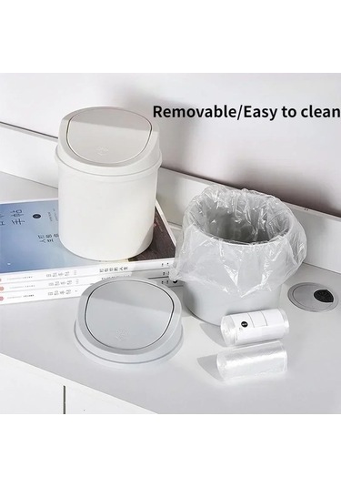 Maoyaya Küçük Masaüstü Boru Kapaklı Çöp Kovası - Yatak Odası İçin Çok Renkli Çok Renkli