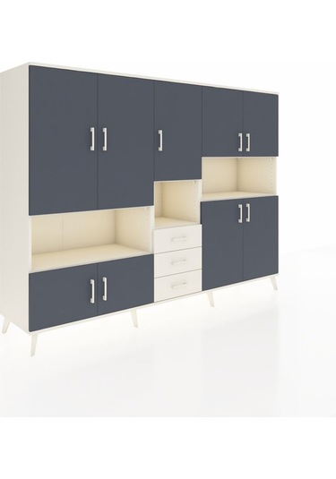 Hyperion Dolap 13 Raflı 3 Çekmeceli 9 Kapaklı 220x44x163 Aytaşı-a Aytaşı-antrasit/aytaşı
