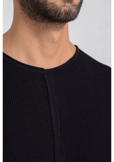 Heyss Bisiklet Sosis Yaka Erkek Triko Kazak Ön Şerit Detaylı