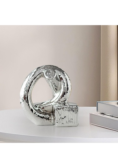 Homyl Düğüm Heykeli Dekor Tatil Hediye Masaüstü Gümüş