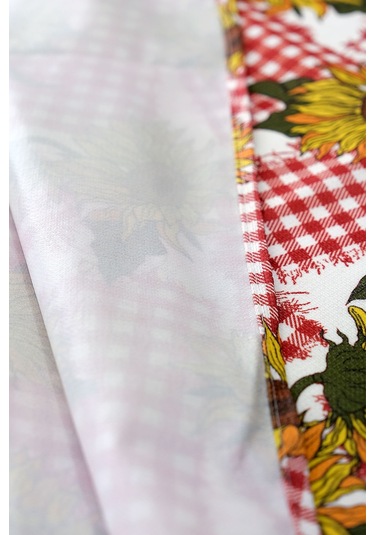 Sufre Sıvı Geçirmez Masa Örtüsü Sofra Bezi Sofra Örtüsü Piknik Örtüsü Ayçiçeği Kırmızı