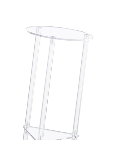 Suntek Şeffaf Akrilik Sehpa Yuvarlak Başucu Sehpası Balkon Ev