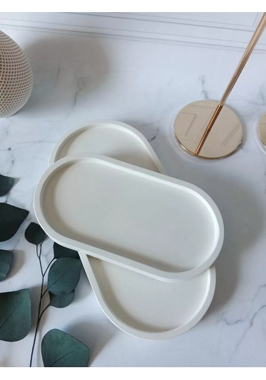 Cre Art Dekoratif Alçı Stand 2 Adet Alçı Tabakçakmak 238936696 Beyaz