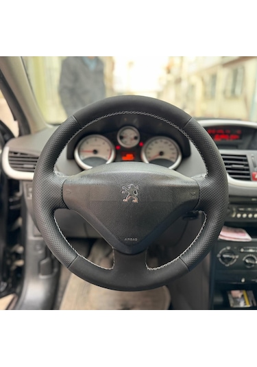 Peugeot 207 Uyumlu Direksiyon Kılıfı Nokta Alcantra
