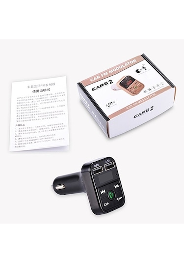B2 Çift Usb Şarj Bluetooth Fm Verici Mp3 Müzik Çalar Araç Kiti, Eller Serbest Arama Ve Tf Kart Ve U Disk Gümüş Desteği