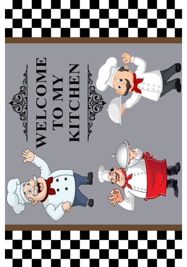 Dijital Baskılı Dekoratif Kaymaz Taban Yıkanabilir Aşçı Desenli Halı Mutfak Halısı Yolluk Salon Halısı