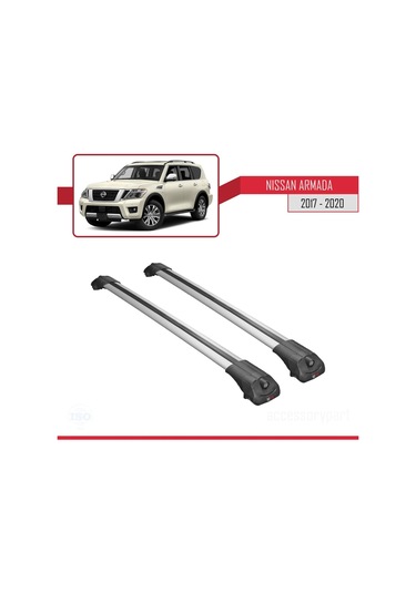 Nissan Armada Y62 2017-2020 Arası İle Uyumlu Ace-1 Ara Atkı Tavan Barı Gri