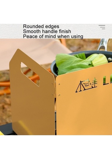 Wondernest Açık Katlanabilir Taşınabilir Piknik Soba Rüzgar Geçirmez Kalın Cam Kamp Sobası Siyah Kaplama Siyah