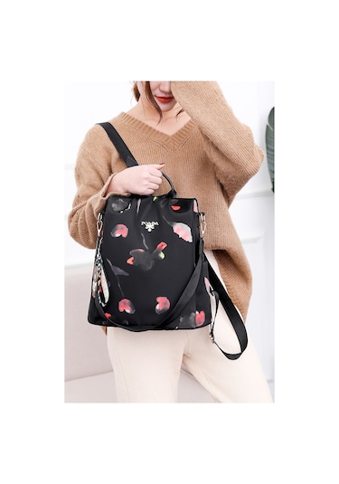 Oloey Yeni Kadın Sokak Modasıbasılısırttanası-kırmızı Kırmızı