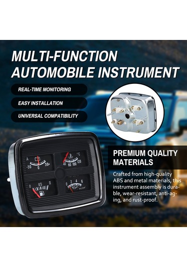 Yifomall 4 Fonksiyonlu Araç Gösterge Paneli - Yakıt, Yağ Basıncı, Su Sıcaklığı Ve Ampermetre İle Gerçek Zamanlı Takip