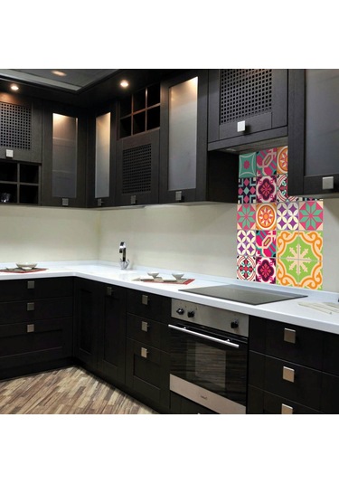 Tink Kendinden Yapışkanlı Pembe Desenli Pvc Karo Kaplama 20x20 Cm 6'lı Paket