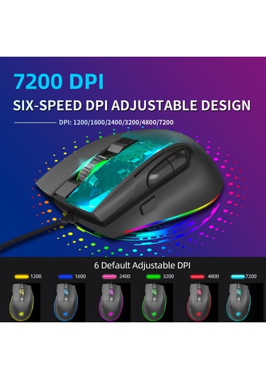 Wezone Oyun Klavye Ve Fare Seti - 7200 Dpı, Rgb Işık Efektleri, Ergonomik Tasarım, Makro Programlama, Çok Platform Desteği Diğer