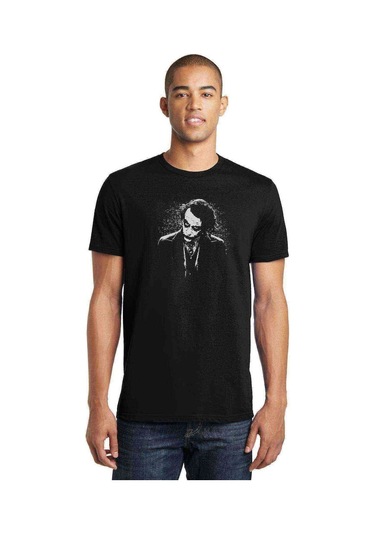 Joker Hero Baskılı Siyah Erkek Tshirt