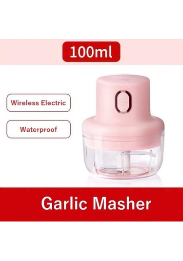 Kablosuz Kıyıcı Ev Elektrik Çok Fonksiyonlu Kıyılmış Tamamlayıcı Gıda Karıştırma Sarımsak Artifact Pişirme Makinesi Presler Pembe, 250ml Açık Gri