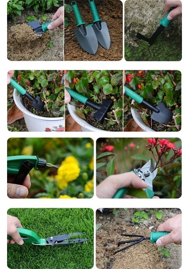 Sones Yl025 Saksı Bahçe Aletleri Seti, Özellikler: 5 Adet / Set Yeşil