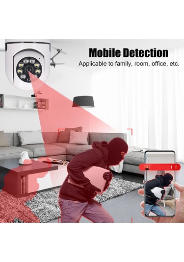 Geeroyoo Ev Güvenliği Kablosuz Kamera 2mp 1080p - İki Yönlü Ses, Hareket Algılama, Ir Gece Görüşü, 360 Panoramik Monitörleme, Wıfı, 110-240v