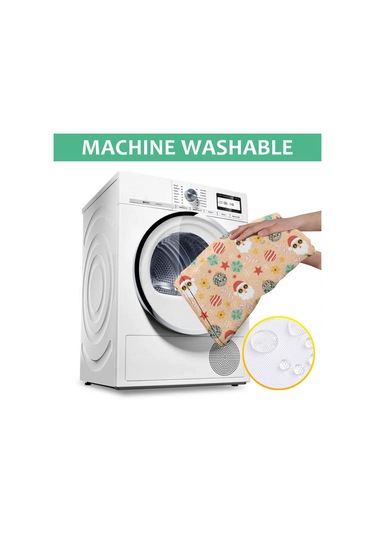 Noel Desenli Dikdörtgen Masa Örtüsü 60x84 İnç, Su Geçirmez Ve Leke Tutmaz Noel Baba Noel Diskoli