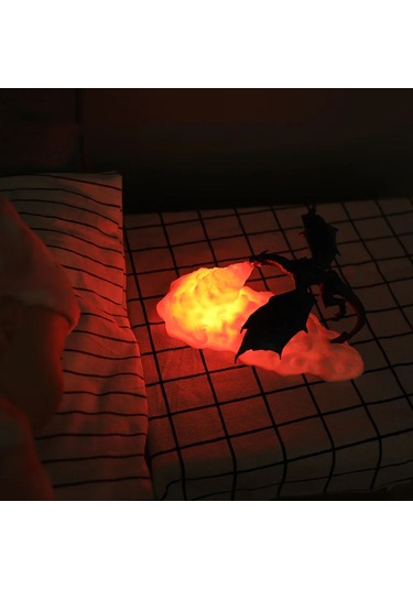 Qingmipy 3d Baskılı Usb Şarjlı Led Gece Lambası - Çocuklar İçin Buz Ejderha Tasarımı, Çevre Dostu Pla Malzeme Çok Renkli