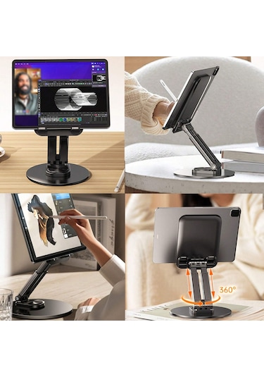 Masaüstü Tablet Standı Büyük Boy Tablet Tutucu Metal