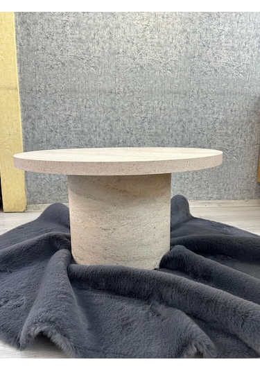 Traverten Görünümlü Mdf Orta Sehpa