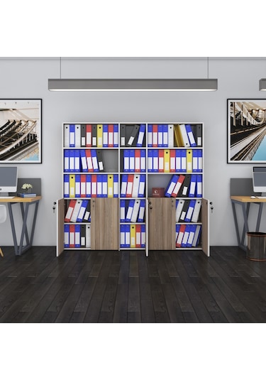 Kenzlife Klasör Dolabı Kilitli Gökbörü Crd 175 200 30 Klasörlük Kitaplık Ofis Arkalıksız Çok Renkli