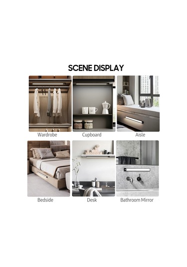 Kangvka Siyah 50 Led'li Akıllı İnsan Algılama Lamba - Şarjlı, Kablosuz, Manyetik, Dolap/mutfak Kullanıma Uygun Hp-hw30 Siyah