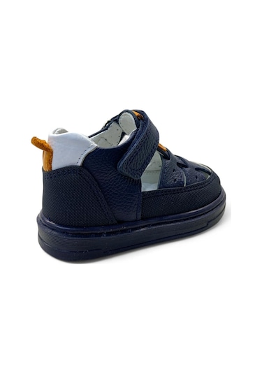 420 Erkek Bebek Deri Yazlık İlk Adım Ayakkabısı Lacivert