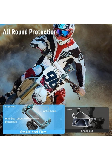 Bisiklet Telefon Tutucu, Pml1 Universal Motosiklet Telefon Montajı 360 Hızlı Bırakma Gidon Kelepçesi İle Döner Açık Gri