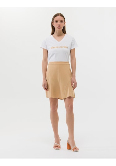 Pierre Cardin Kadın Bej Etek Dokuma 50262592-vr011