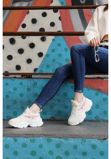 Jump 29891 Bej Kadın Sneaker Günlük Spor Ayakkabı