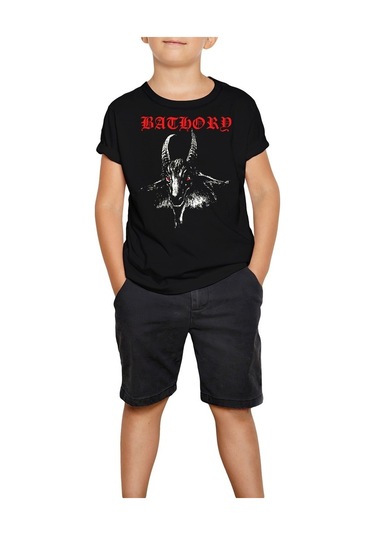 Bathory Goat Classic Siyah Çocuk Tişört Siyah