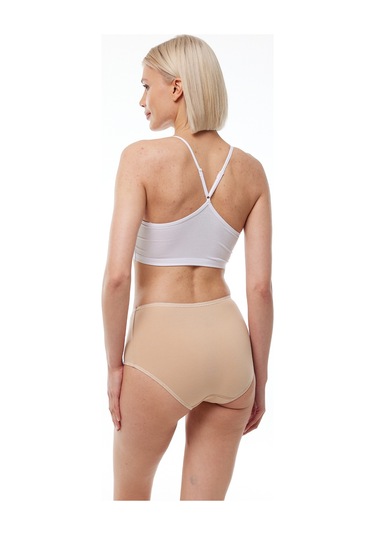 Malabadi Kadın Ten Rengi 2 Li Paket Pamuk Elastan Sabrina Yüksek Bel Slip Külot 114 Ten