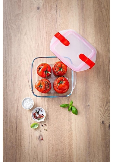 Pyrex Mikrodalga Dikdörtgen Saklama Kabı 2.5 L Çok Renkli