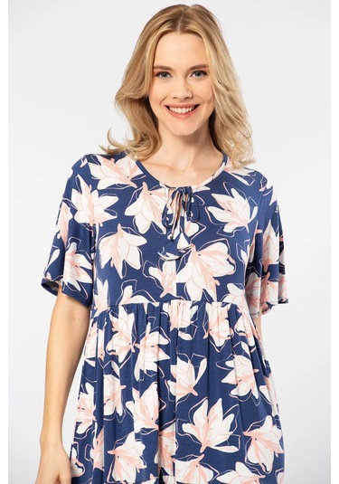 Türen 3354 Kadın Kısa Kollu Elbise-lacivert Lacivert