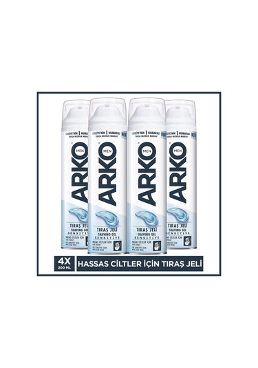 Arko Men Sensitive Tıraş Jeli 4 x 200 ML