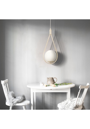 Mirza Tekli Beyaz Silme Sarkıt Beyaz Camlı Modern Sarkıt Mutfak Salon Sarkıt Avize Beyaz