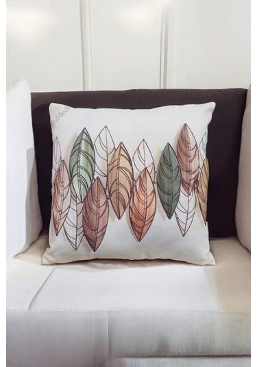 Modern Tarz Dijital Baskılı 4 Lü Dekoratif Kırlent Kılıfı Seti 43x43 Cm Şık Ve Renkli Tasarımlar Ekru