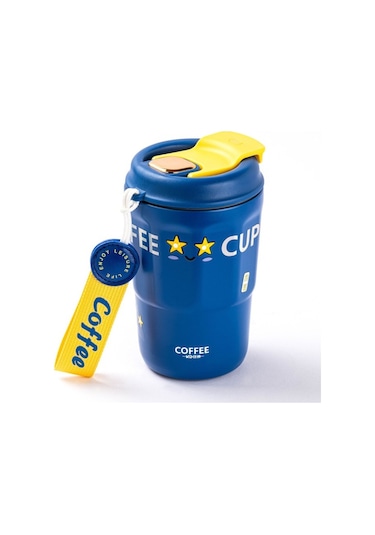 Okadı Pratik Mavi Paslanmaz Çelik Termos Bardak 380ml