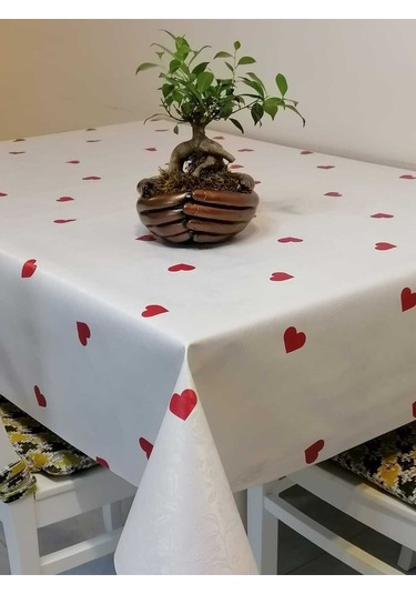 Elyaflı Pvc Muşamba - Desenli Silinebilir Masa Örtüsü 02mrl076g Beyaz